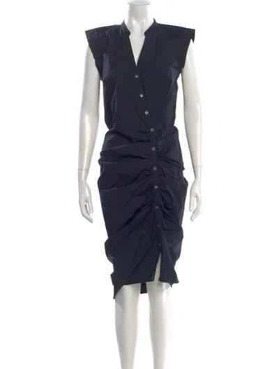 Pre-owned Veronica Beard V-neck Midi Length Dress In Black