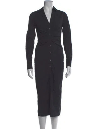 Pre-owned Veronica Beard V-neck Midi Length Dress In Black