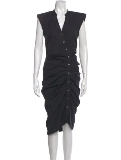 Pre-owned Veronica Beard V-neck Midi Length Dress In Black