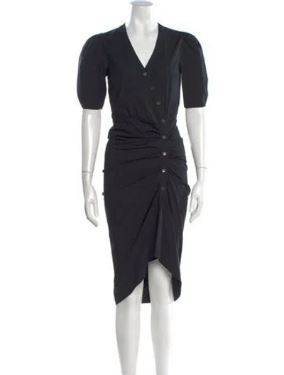 Pre-owned Veronica Beard V-neck Midi Length Dress In Black