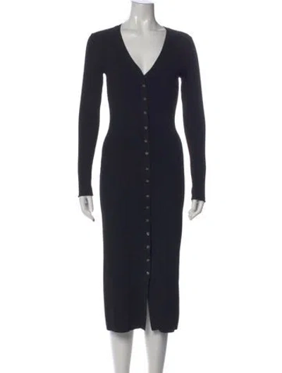 Pre-owned Veronica Beard V-neck Midi Length Dress In Black