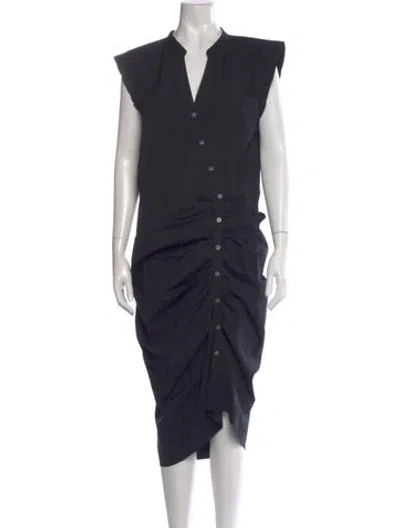 Pre-owned Veronica Beard V-neck Midi Length Dress In Black