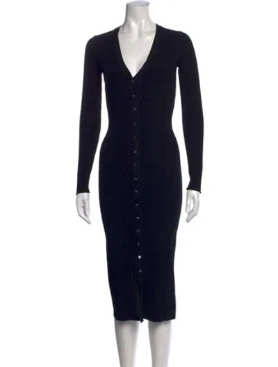 Pre-owned Veronica Beard V-neck Midi Length Dress In Black