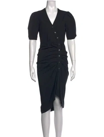 Pre-owned Veronica Beard V-neck Midi Length Dress In Black