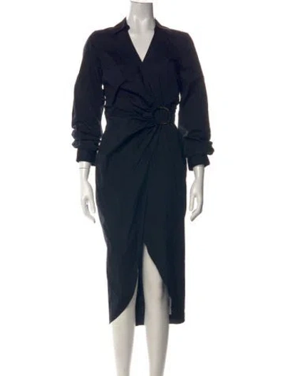 Pre-owned Veronica Beard V-neck Midi Length Dress In Black