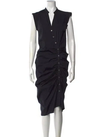 Pre-owned Veronica Beard V-neck Midi Length Dress In Black