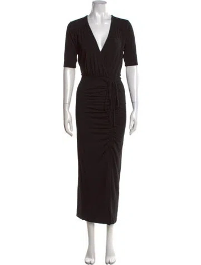 Pre-owned Veronica Beard V-neck Midi Length Dress In Black