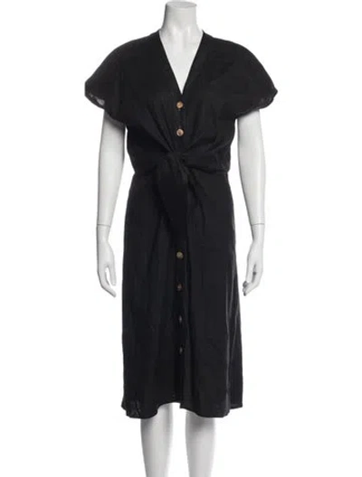 Pre-owned Veronica Beard V-neck Midi Length Dress In Black