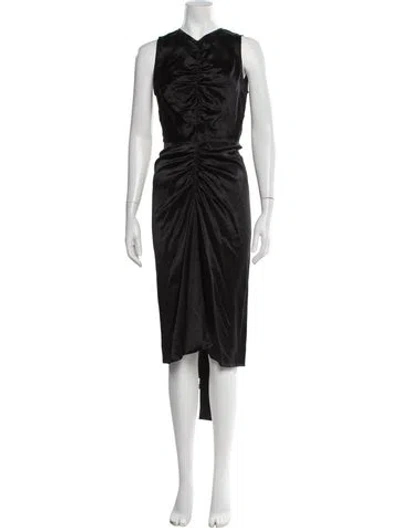 Pre-owned Veronica Beard V-neck Midi Length Dress In Black