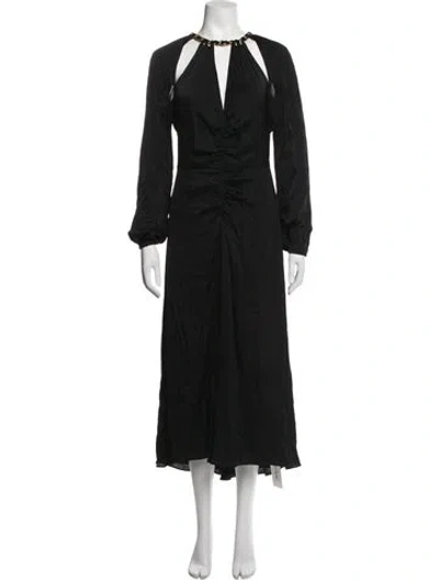 Pre-owned Veronica Beard V-neck Midi Length Dress In Black