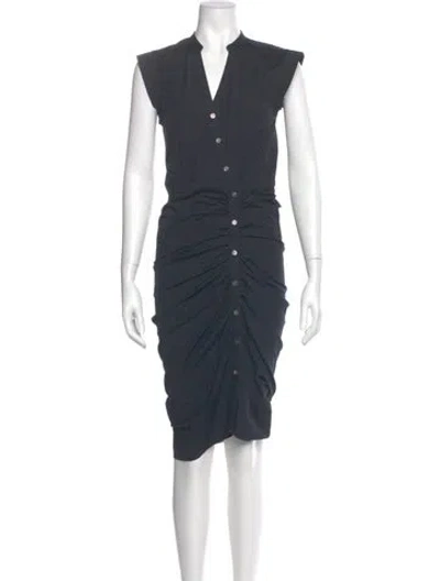 Pre-owned Veronica Beard V-neck Midi Length Dress In Blue