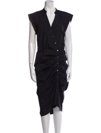 Pre-owned Veronica Beard V-neck Midi Length Dress In Blue