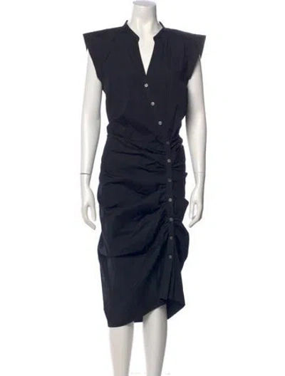 Pre-owned Veronica Beard V-neck Midi Length Dress In Blue