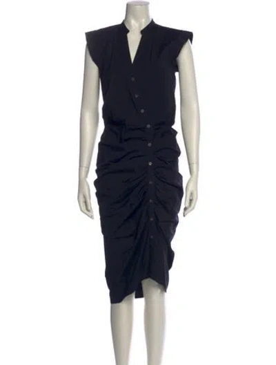 Pre-owned Veronica Beard V-neck Midi Length Dress In Blue