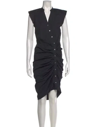 Pre-owned Veronica Beard V-neck Midi Length Dress In Blue