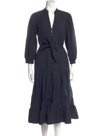 Pre-owned Veronica Beard V-neck Midi Length Dress In Blue