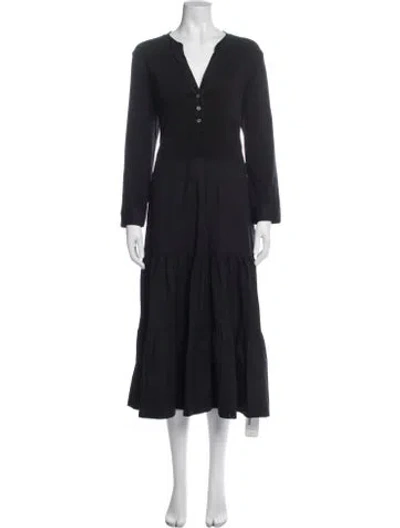 Pre-owned Veronica Beard V-neck Midi Length Dress In Blue
