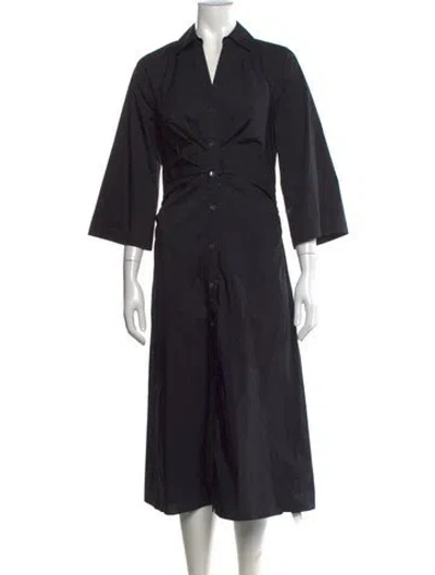 Pre-owned Veronica Beard V-neck Midi Length Dress In Blue
