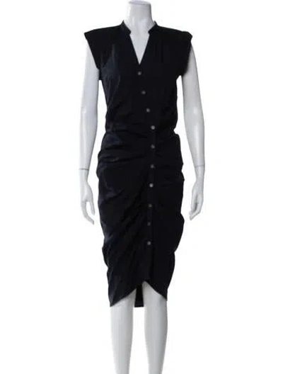 Pre-owned Veronica Beard V-neck Midi Length Dress In Blue