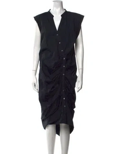 Pre-owned Veronica Beard V-neck Midi Length Dress In Blue