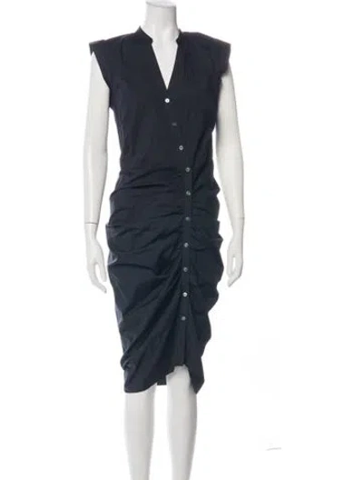 Pre-owned Veronica Beard V-neck Midi Length Dress In Blue
