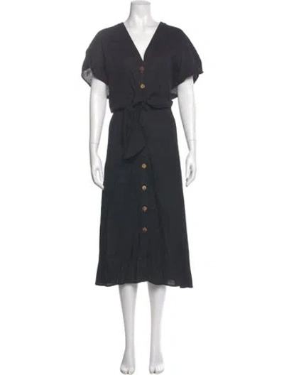 Pre-owned Veronica Beard V-neck Midi Length Dress In Gray