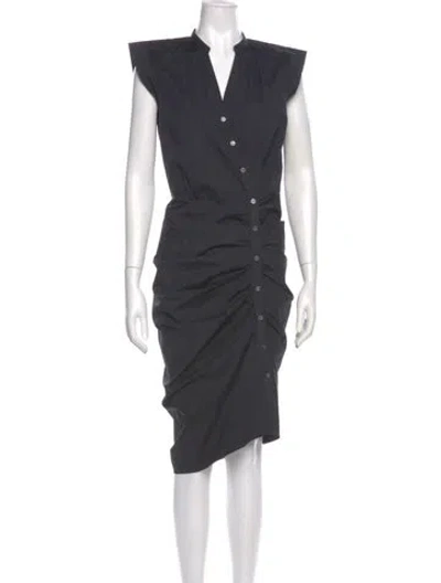Pre-owned Veronica Beard V-neck Midi Length Dress In Gray