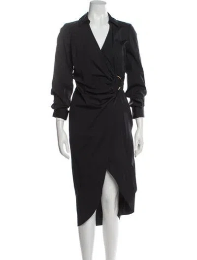 Pre-owned Veronica Beard V-neck Midi Length Dress In Gray