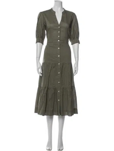 Pre-owned Veronica Beard V-neck Midi Length Dress In Gray
