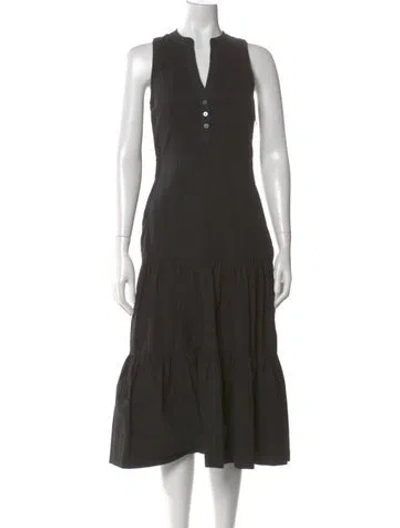 Pre-owned Veronica Beard V-neck Midi Length Dress In Green