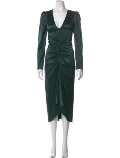 Pre-owned Veronica Beard V-neck Midi Length Dress In Green