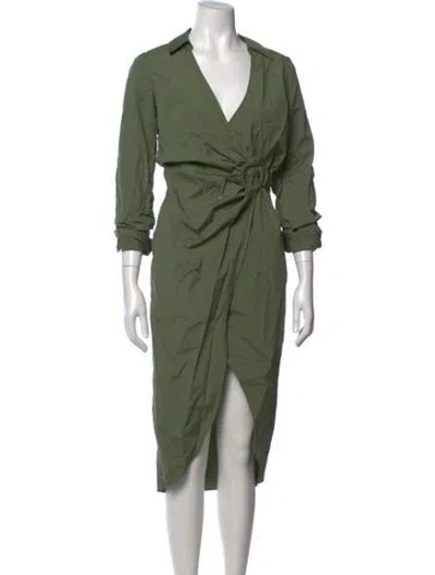 Pre-owned Veronica Beard V-neck Midi Length Dress In Green