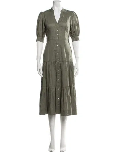 Pre-owned Veronica Beard V-neck Midi Length Dress In Green