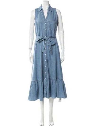 Pre-owned Veronica Beard V-neck Midi Length Dress In Multi