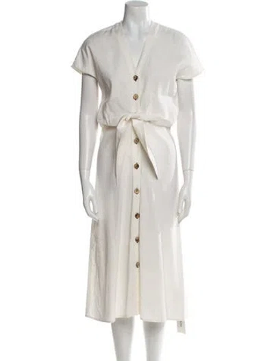 Pre-owned Veronica Beard V-neck Midi Length Dress In Neutral