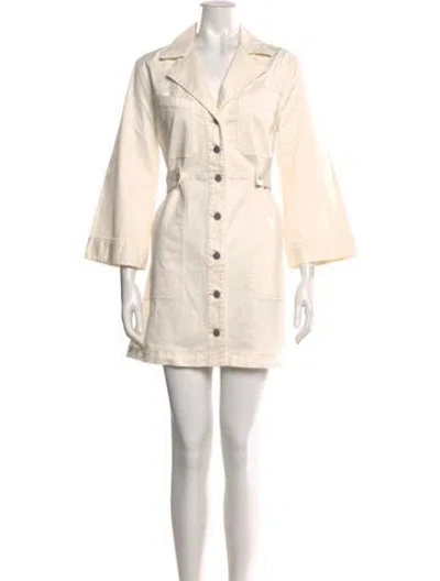 Pre-owned Veronica Beard V-neck Midi Length Dress In Neutral