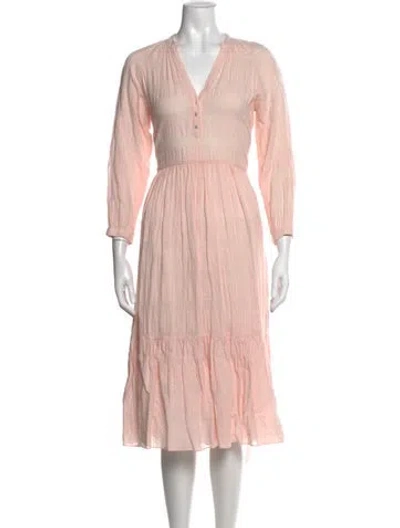 Pre-owned Veronica Beard V-neck Midi Length Dress In Pink