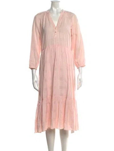 Pre-owned Veronica Beard V-neck Midi Length Dress In Pink