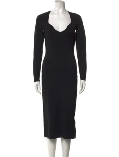 Pre-owned Veronica Beard V-neck Midi Length Dress W/ Tags In Black