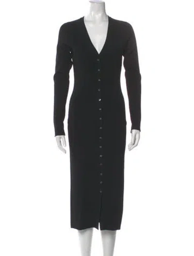 Pre-owned Veronica Beard V-neck Midi Length Dress W/ Tags In Black