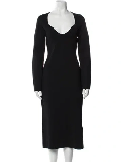 Pre-owned Veronica Beard V-neck Midi Length Dress W/ Tags In Black