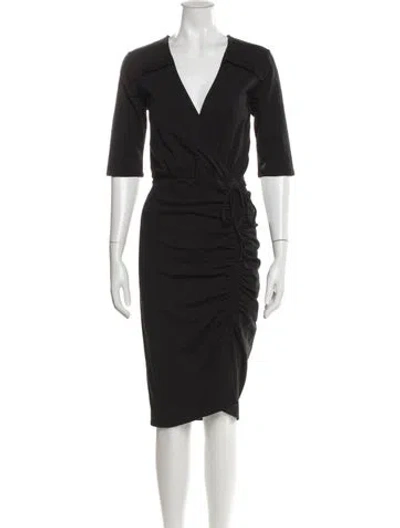 Pre-owned Veronica Beard V-neck Midi Length Dress W/ Tags In Gray