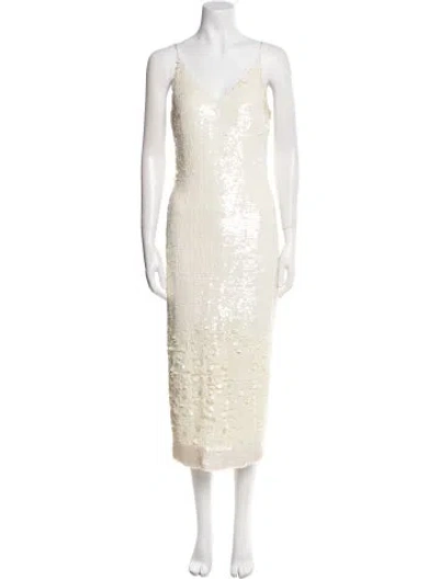 Pre-owned Veronica Beard V-neck Midi Length Dress W/ Tags In Neutral