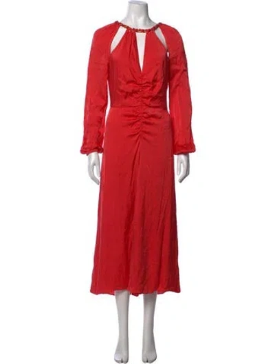 Pre-owned Veronica Beard V-neck Midi Length Dress W/ Tags In Pink