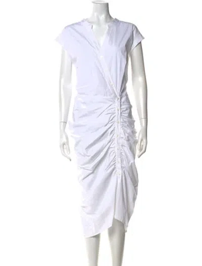 Pre-owned Veronica Beard V-neck Midi Length Dress W/ Tags In White