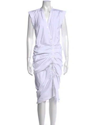 Pre-owned Veronica Beard V-neck Midi Length Dress W/ Tags In White
