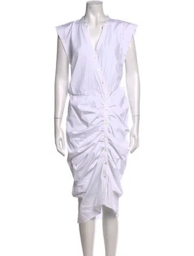 Pre-owned Veronica Beard V-neck Midi Length Dress W/ Tags In White