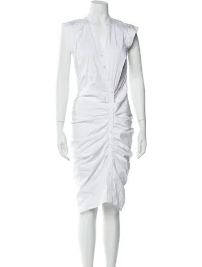 Pre-owned Veronica Beard V-neck Midi Length Dress In White