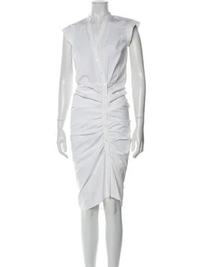 Pre-owned Veronica Beard V-neck Midi Length Dress In White