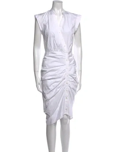 Pre-owned Veronica Beard V-neck Midi Length Dress In White